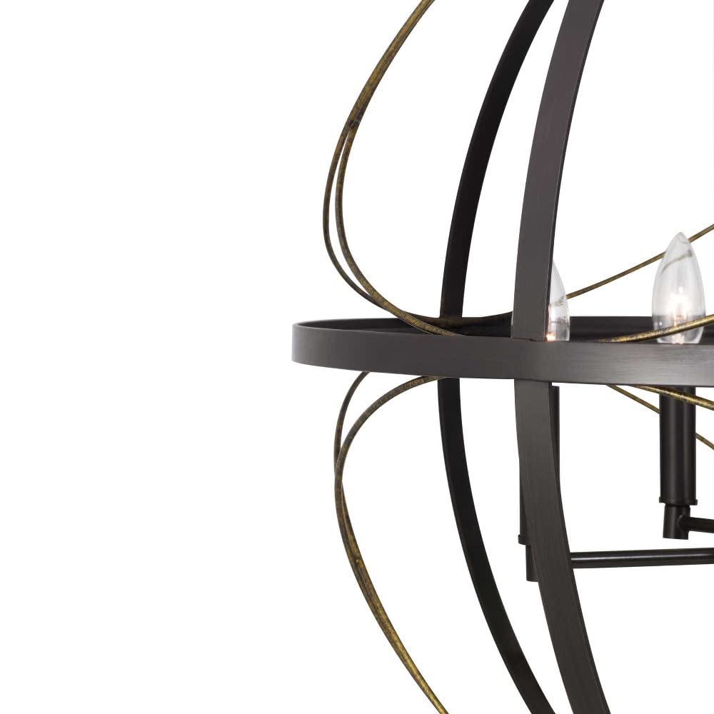Brandywine Collection 6-Light Farmhouse Sphere Pendant Light in Silver Ridge - Perfect for Kitchen Island, Dining Room, and Entryway Lighting