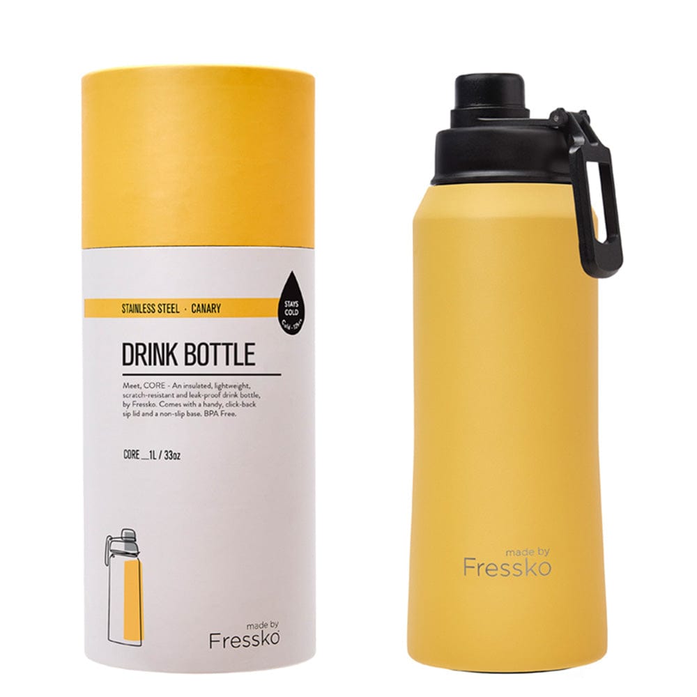 Fressko CORE 1L Insulated Stainless Steel Water Bottle with Sip Lid - Leakproof & BPA-Free for Gym, Hiking, Travel & Everyday Use