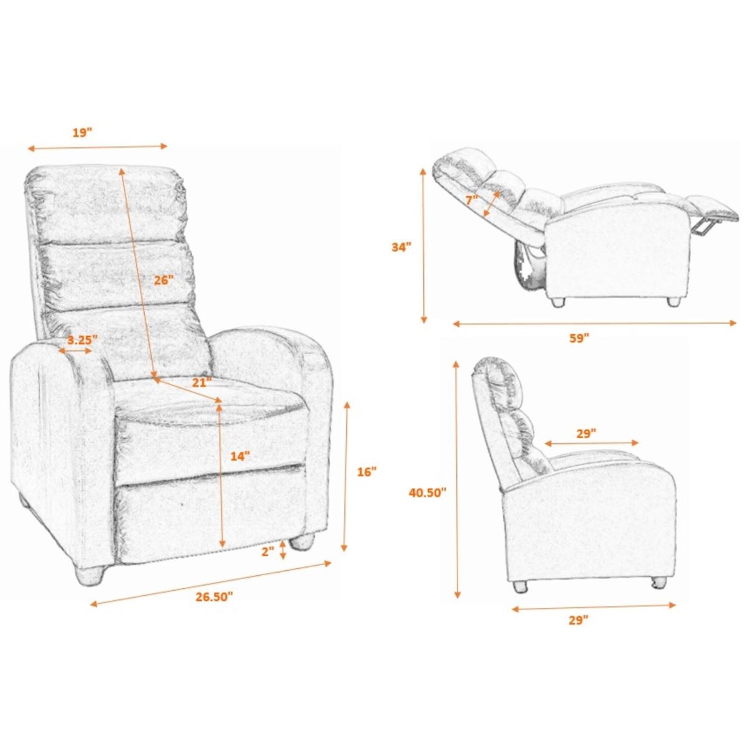 Premium 810 Theatre Gaming Recliner Chair - Brown Leather, Ergonomic Design for Ultimate Comfort in Home Theater & Gaming Setup
