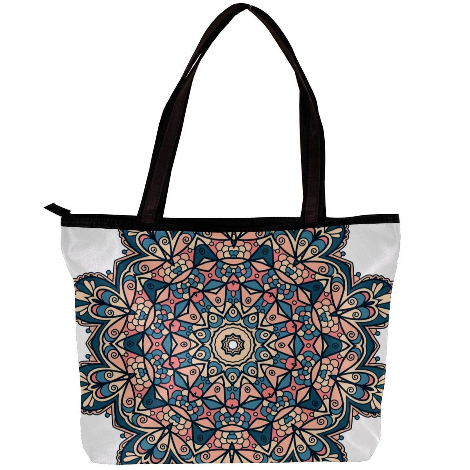 Stylish Goldren Mandala Tote Bag for Women - Fashionable Shoulder Bag with Inner Pouch | Perfect for Work, Travel, Beach & Everyday Use