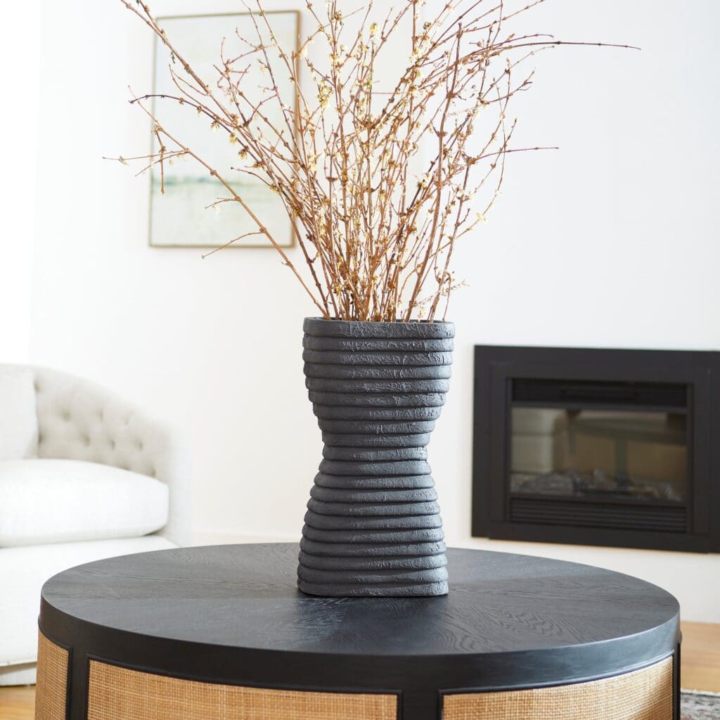 J. Kent Martin Moonstone Vase - Large Gray Ceramic Home Decor - Perfect for Living Room Centerpiece, Wedding Decor & Modern Interior Design
