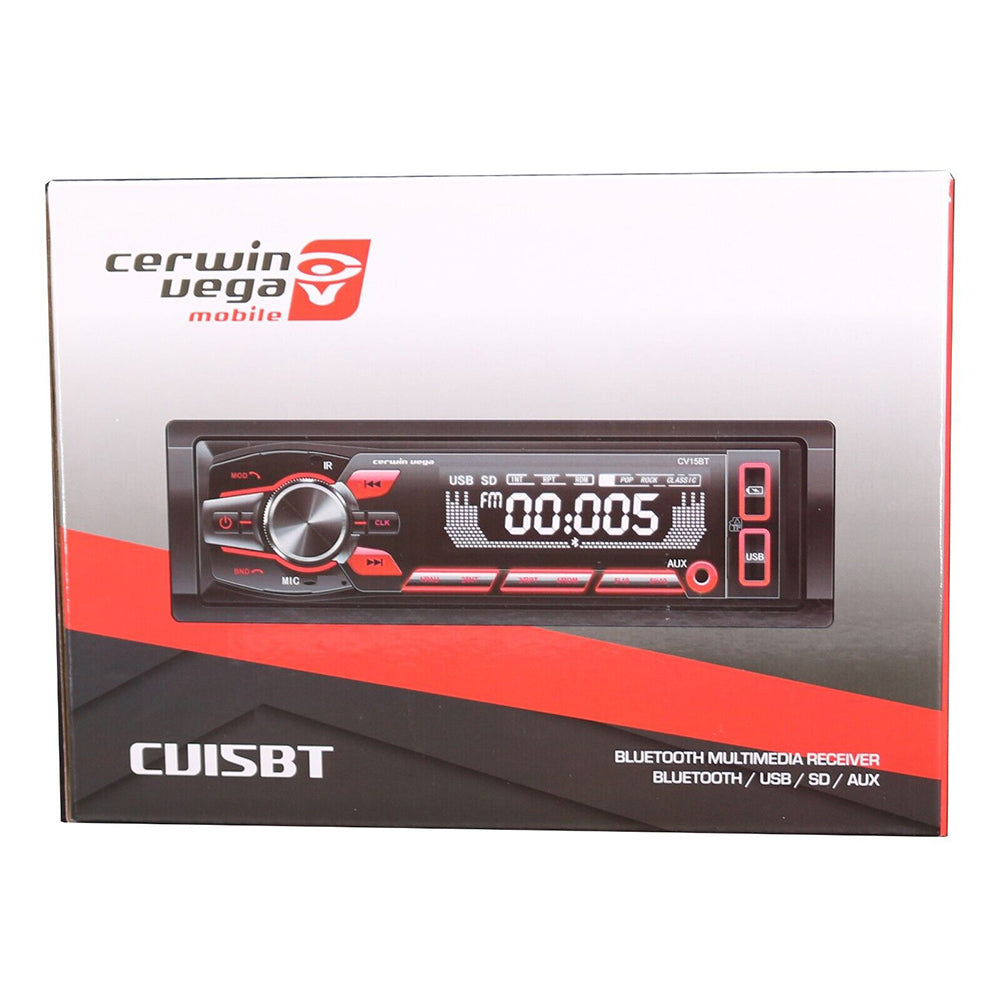Cerwin Vega CV15BT Bluetooth Multimedia Receiver - Wireless Audio Streaming, USB/SD/AUX Inputs - Perfect for Home, Car, and Office Entertainment Systems