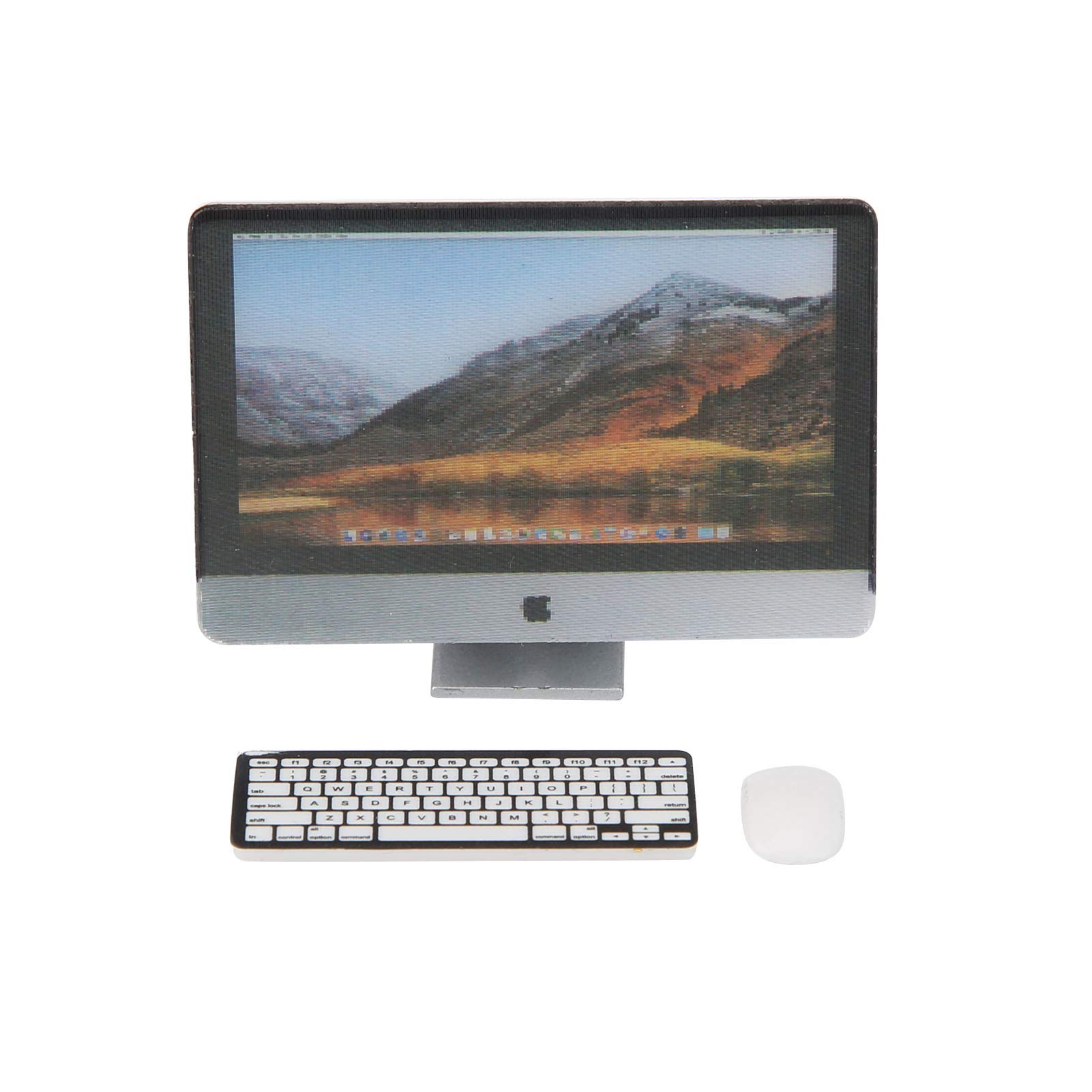 Dollhouse Laptop Computer Set - 1:12 Miniature Screen, Keyboard & Mouse - Realistic Dollhouse Accessories for Miniature Scenes & Model Displays