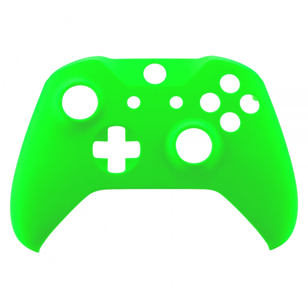 eXtremeRate Neon Green Soft Touch Grip Front Housing Shell Faceplate for Microsoft Xbox One X & One S Controller - Replacement Cover with Enhanced Comfort for Gaming Sessions (Model SXOFP05) - Perfect for Long Gaming, Competitive Play & Customization