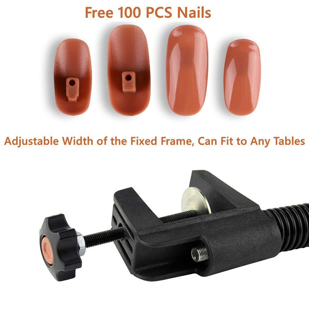 Professional Acrylic Nail Training Hand - Flexible Movable Fake Model Hands for Nail Manicure Practice, Nail Technician Supplies & DIY Manicure Training Tool (B-Nail Training Hand Set) - Perfect for Salon Students, Beginners & Home Nail Art Practice
