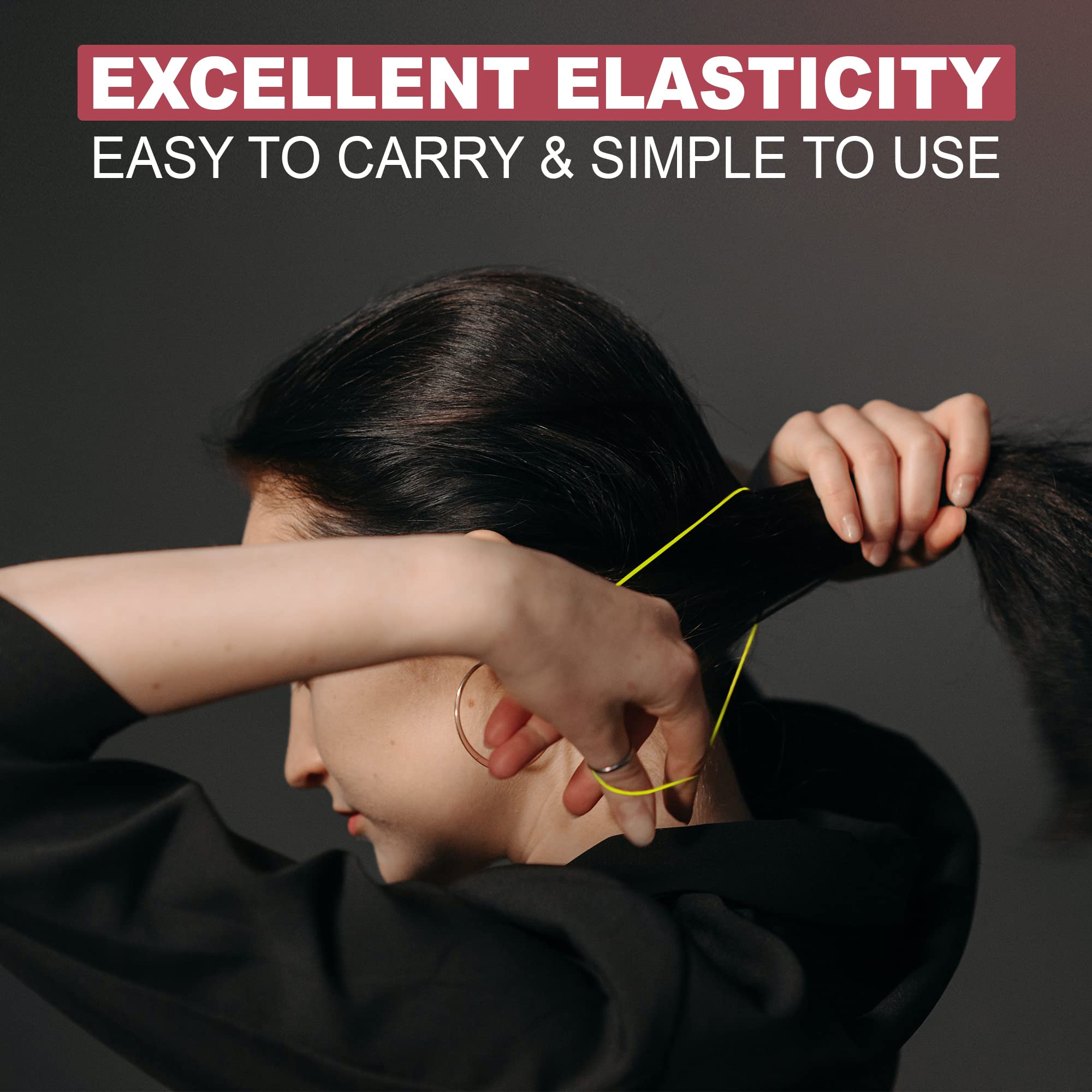 500pcs Black Elastic Hair Bands with Storage Box & Hook - Mini Hair Ties for Braids, Ponytails & Hairstyling - Strong Plastic Rubber Bands for Women, Girls & Kids - Perfect for Daily Use, Travel & Salon Styling