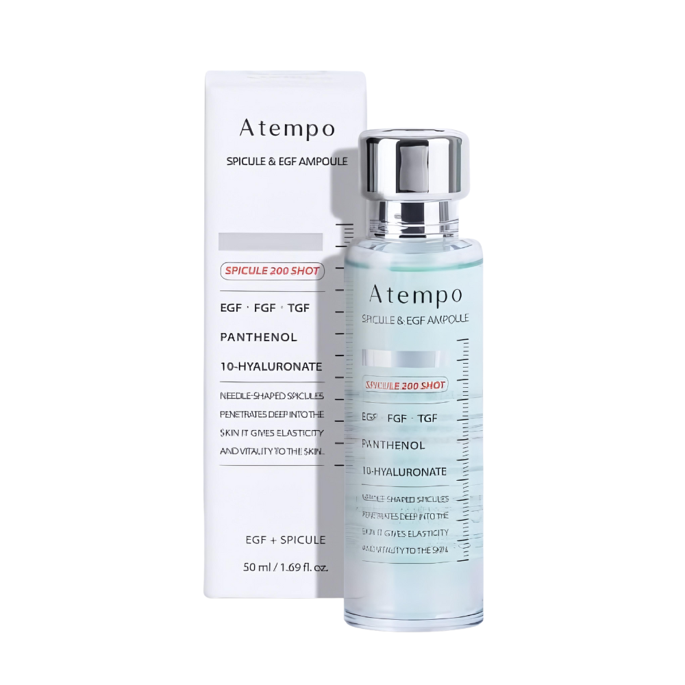 Atempo Spicule 200 Shot & EGF Ampoule 50ml - Korean Skin Care Set for Anti-Aging, Wrinkle Reduction & Hydration - Perfect for Daily Skincare Routine & Night Treatment