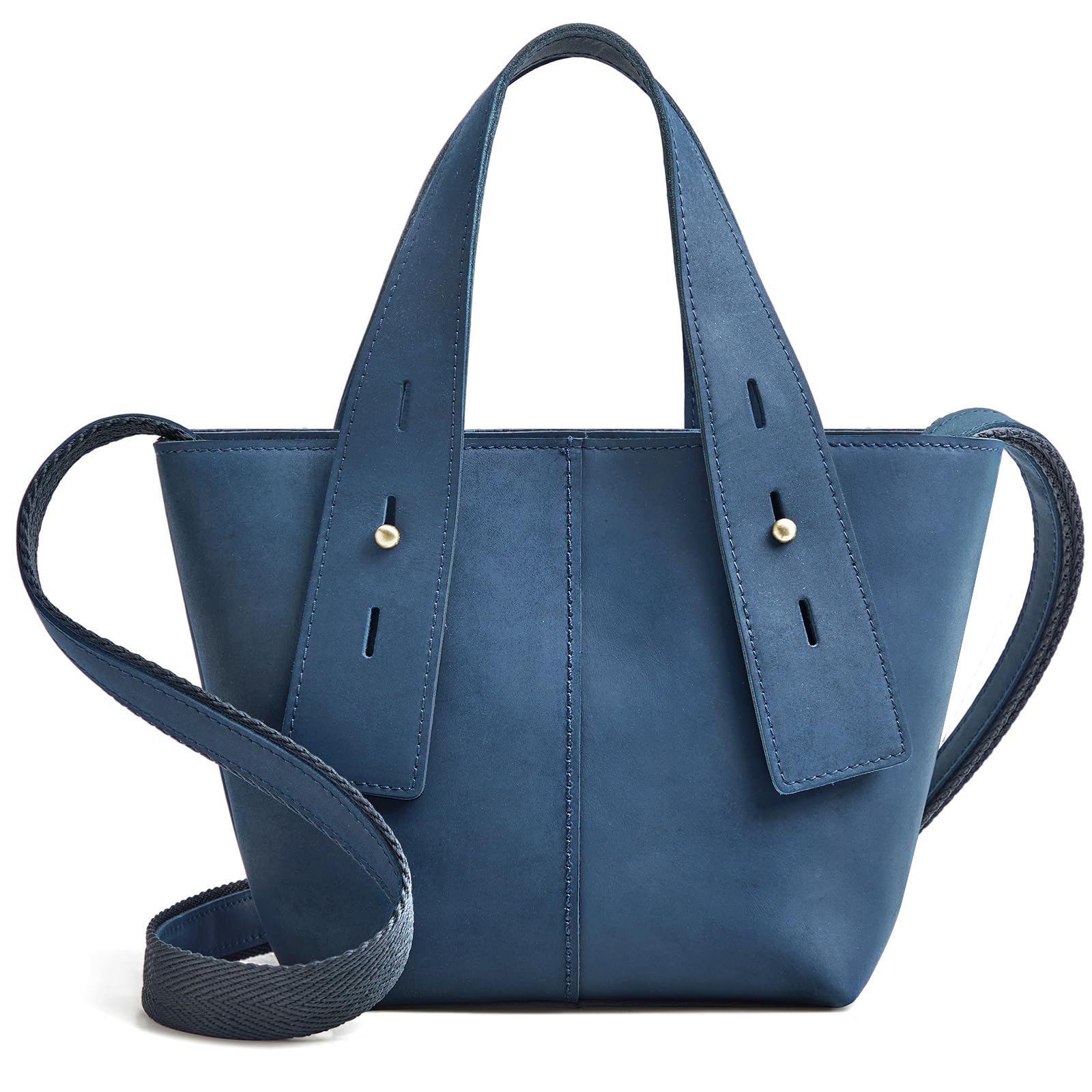 S-ZONE Women's Leather Crossbody Bag - Mini Tote Purse Small Satchel with Adjustable Strap | Top Handle Handbag for Daily Use, Travel & Shopping