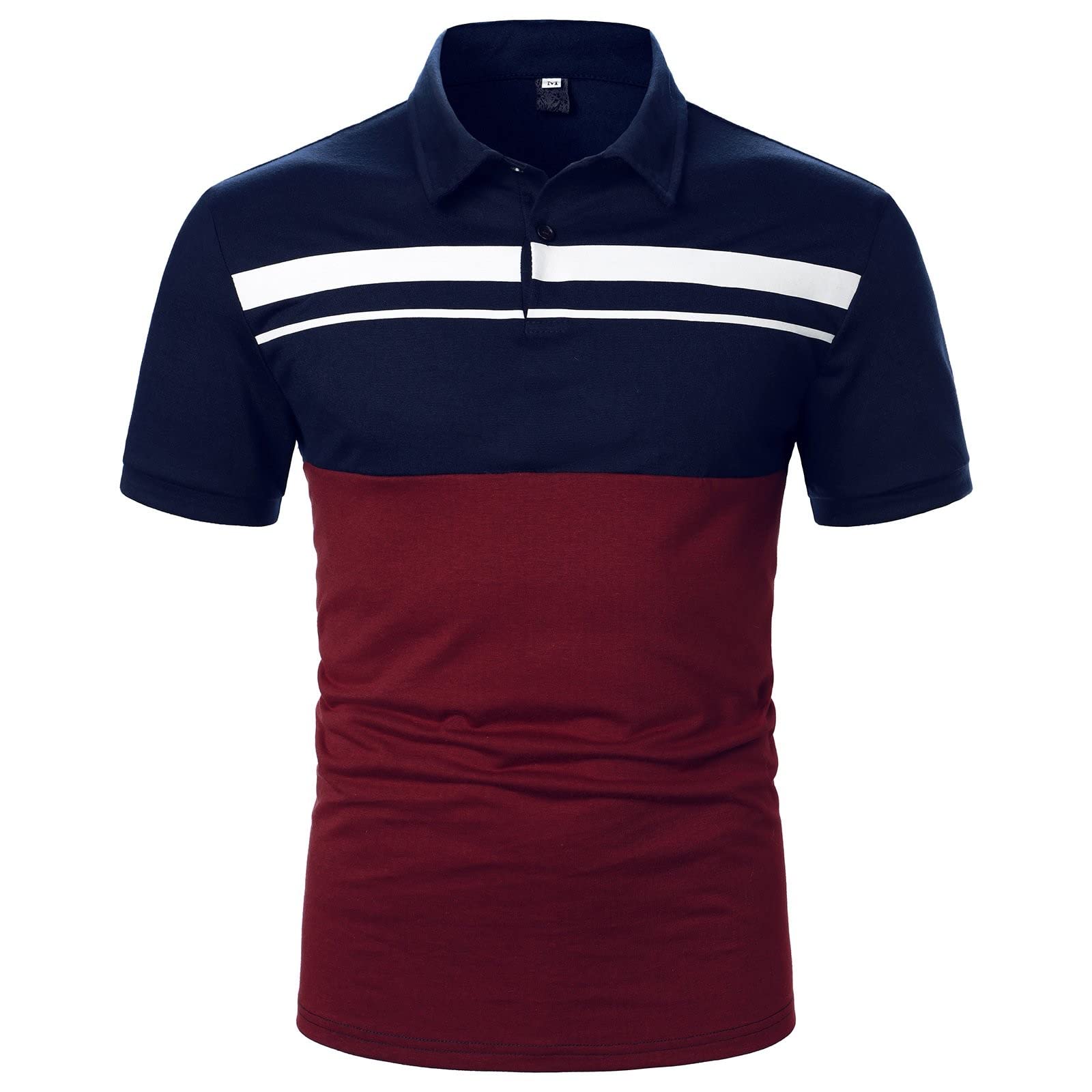 Makalon Men's Cotton Blend Vintage Polo T-Shirts - Tall Sizes, Red Casual Shirt for Men | Perfect for Summer Outings, Casual Fridays & Weekend Wear