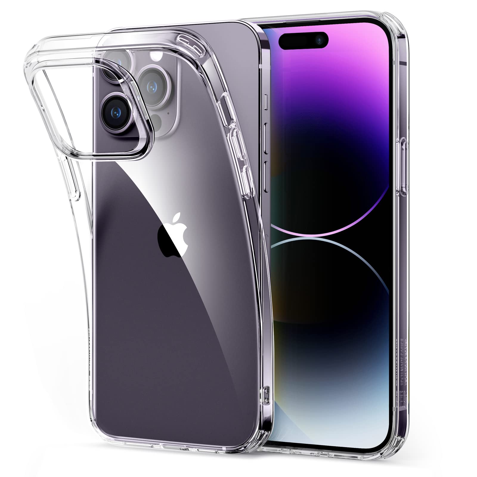 ESR Clear Shockproof Thin Silicone Case for iPhone 14 Pro Max - Yellowing-Resistant Slim Transparent TPU Phone Cover (Project Zero Series) - Perfect for Everyday Protection & Showcasing Your iPhone Design