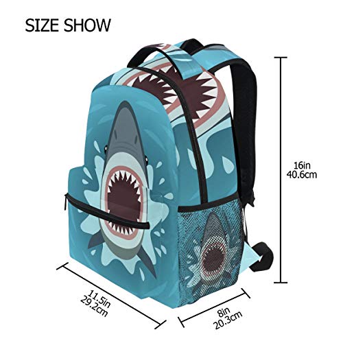 ALAZA Ocean Shark Fish Backpack - Waterproof Daypack for College, School, Travel & Outdoor Adventures - Perfect for Beach Trips, Hiking & Daily Commute