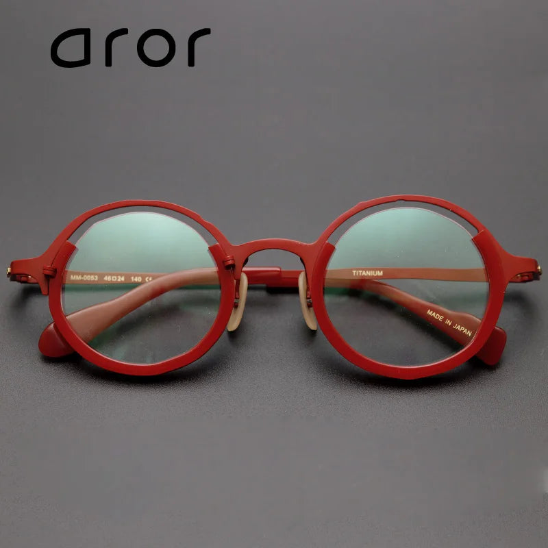 Aror Unisex Full Rim Round Titanium Acetate Eyeglasses 49453 - Lightweight & Durable Frame for Men & Women - Perfect for Reading, Work & Everyday Use