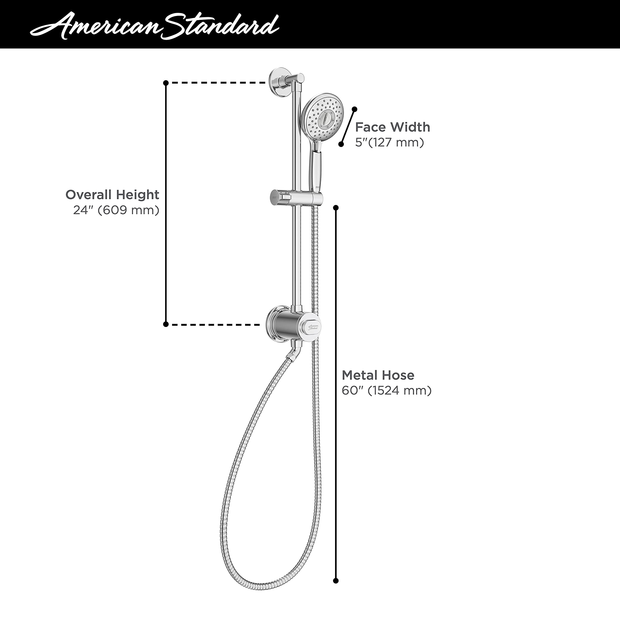 American Standard 9238759.295 Spectra Filtered Hand Shower Rail System in Brushed Nickel - Adjustable Shower Head with Water Filter for Bathroom Spa Experience