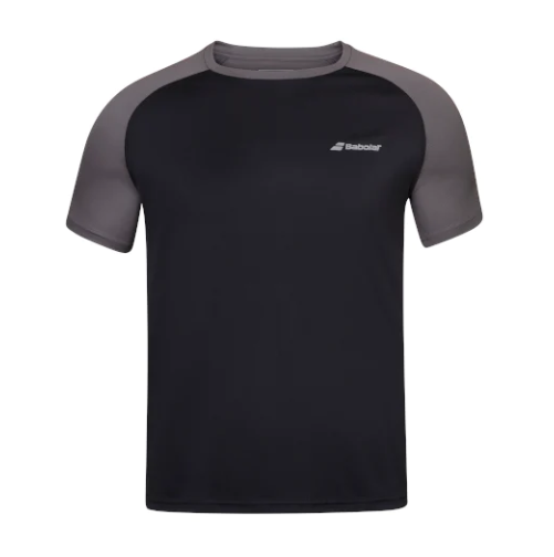 Babolat Men's Play Crew Neck T-Shirt - Breathable Cotton Tennis Shirt for Men [Black] - Perfect for Tennis Matches & Casual Wear