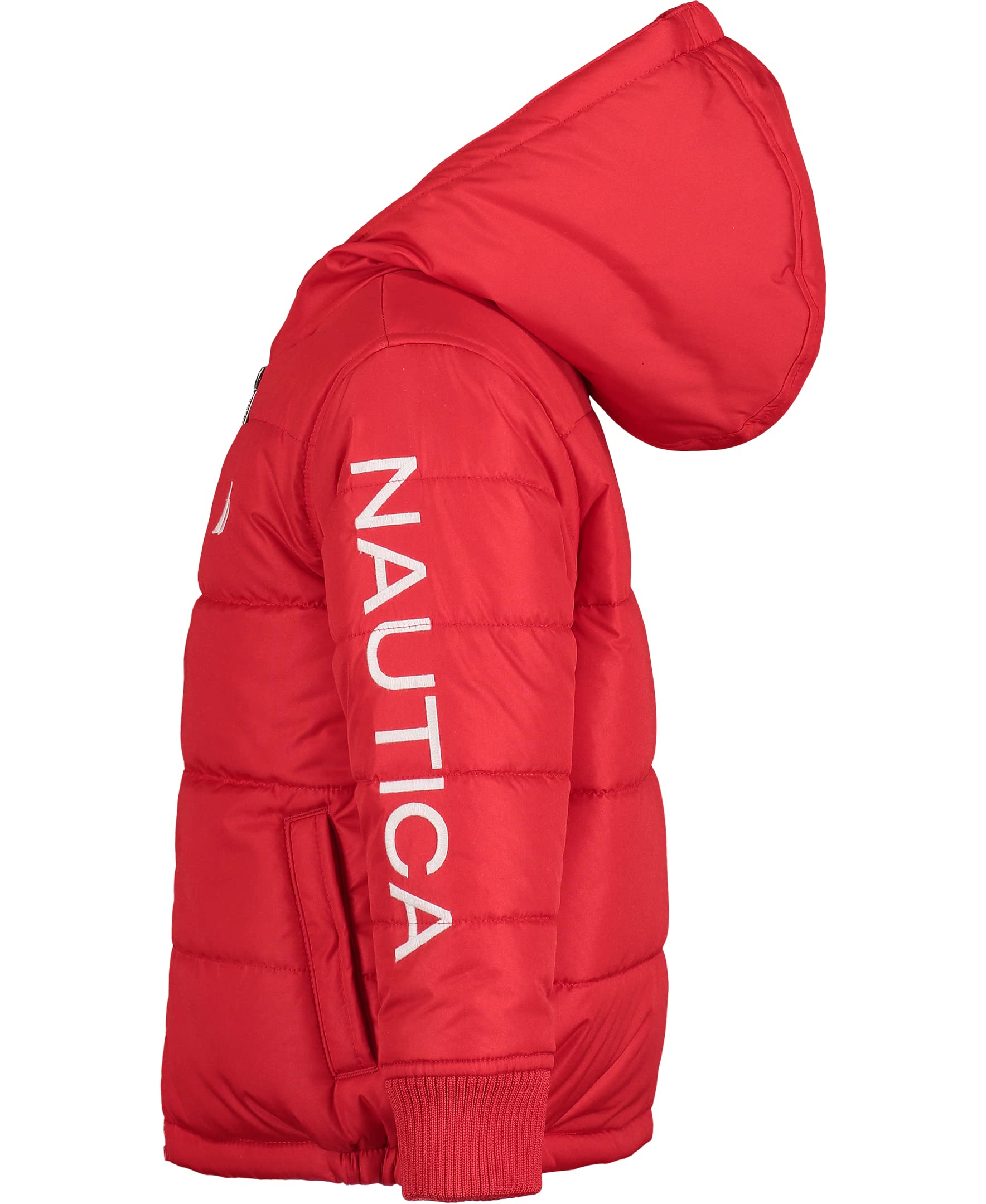 Nautica Boys' Heavyweight Hooded Bubble Jacket with Polar Fleece Lining - Warm Winter Coat for Outdoor Play, School & Snow Activities