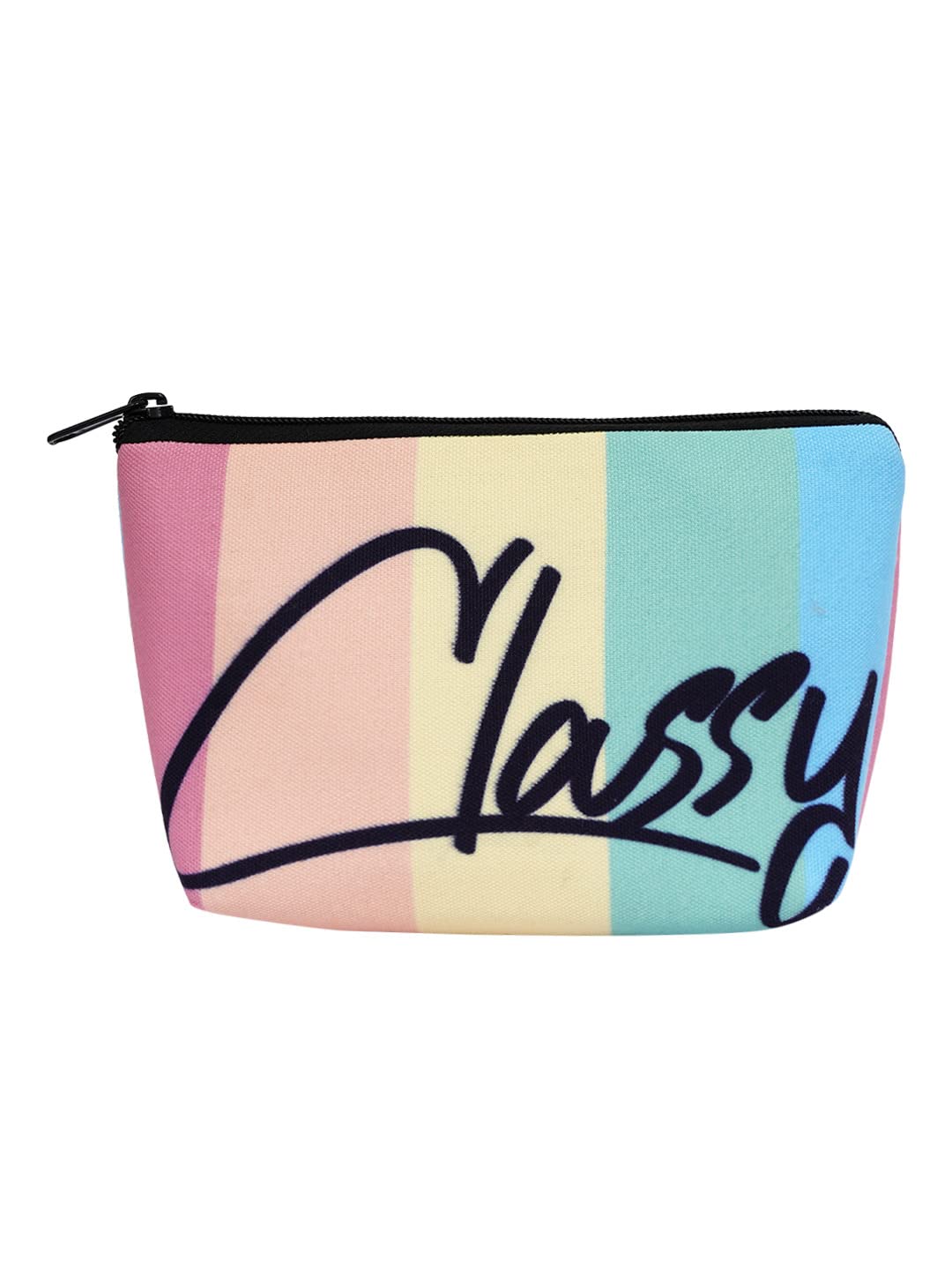 Stylish Printed Canvas Makeup Pouch for Women - Waterproof Cosmetic Bag with Zipper | Travel Toiletry Organizer | Perfect for Travel, Gym & Daily Essentials Storage