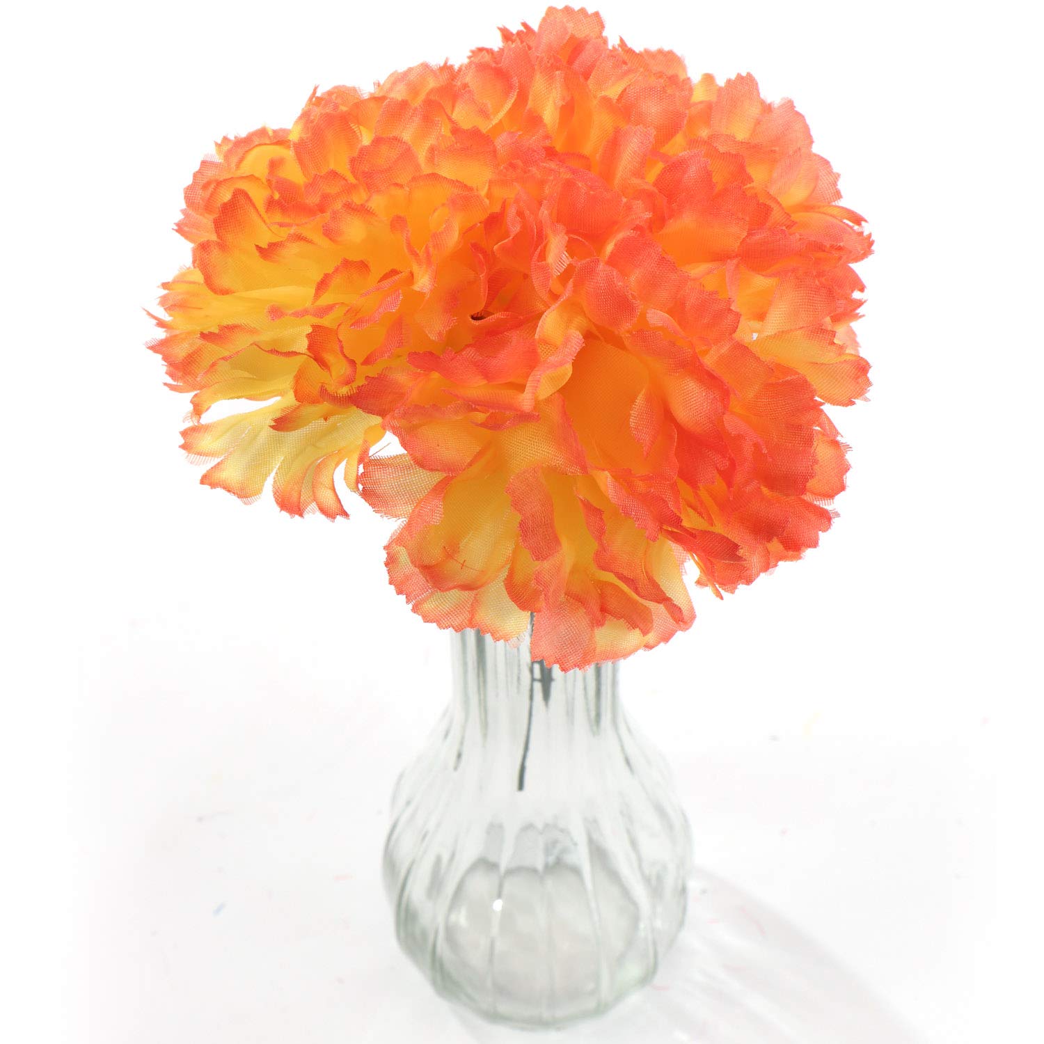 500 Pcs Orange Silk Carnation Picks - Bulk Artificial Flowers for Wedding Decorations, Bridal Bouquets, Centerpieces & Home Floral Arrangements