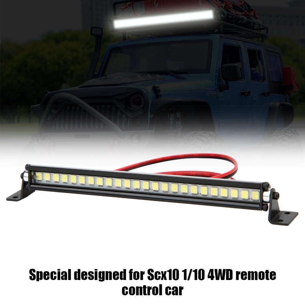 24 LED RC Roof Light Bar - Black 1/10 Scale Off-Road Accessory for SCX10 Crawler Cars | Waterproof LED Light for Night Crawling & Trail Adventures