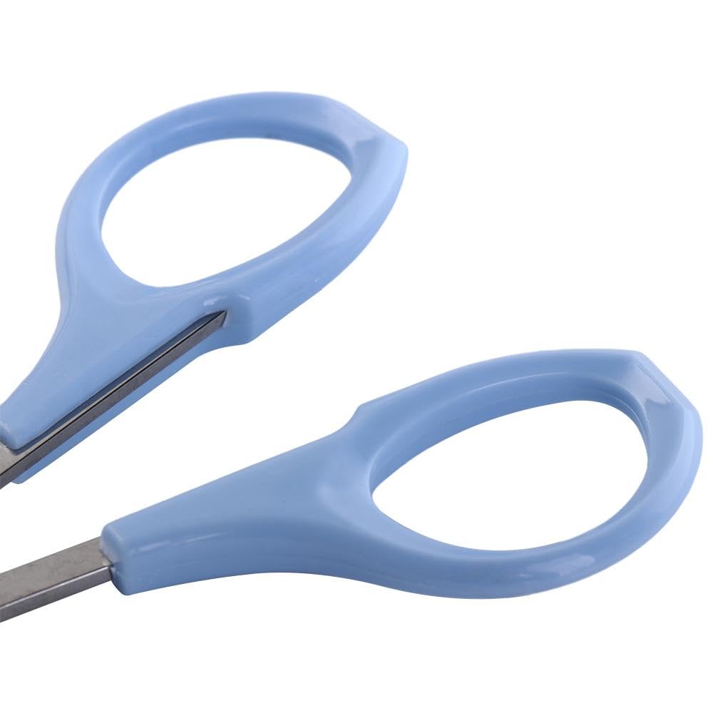 **Stainless Steel Curved & Straight Craft Scissors - Round Tip Nose Hair & Eyebrow Trimming Scissors, Beauty & Grooming Tool (Pink) - Perfect for DIY, Salon, and Personal Care**