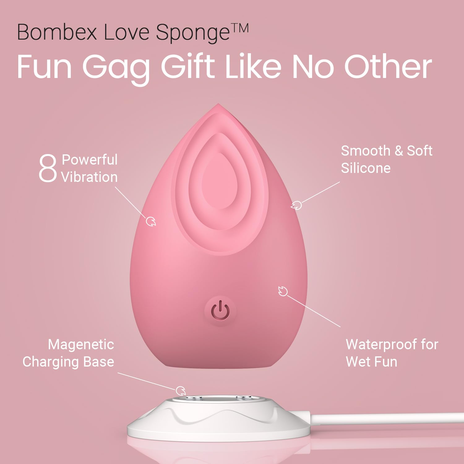 BOMBEX Mini Vibrator for Women - Discreet Rose Clitoral Stimulator, Small Vibrating Sex Toy for Couples & Solo Play, Pink Adult Toy - Perfect for Romantic Nights & Self-Care Moments