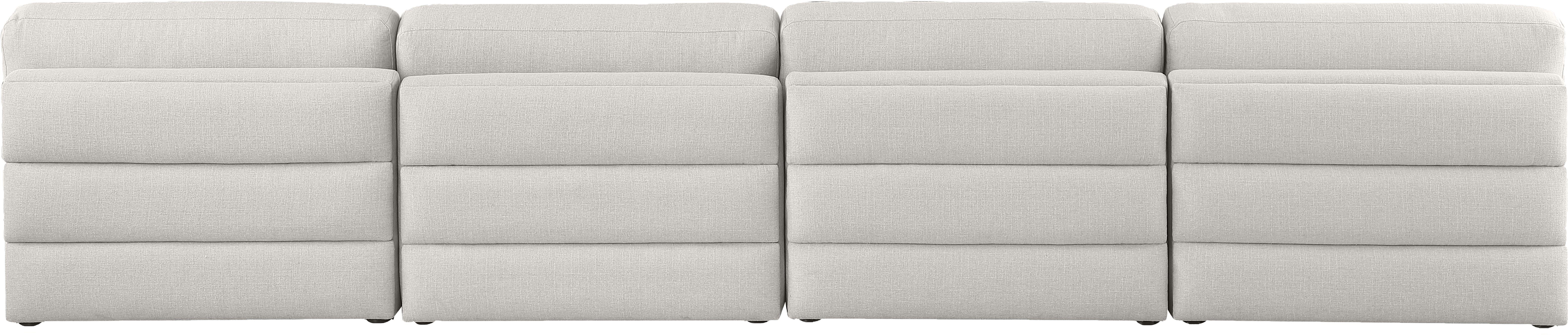 Beckham Durable Linen Textured Fabric Modular Sofa - Modern Sectional Couch for Living Room, Lounge & Family Room Comfort