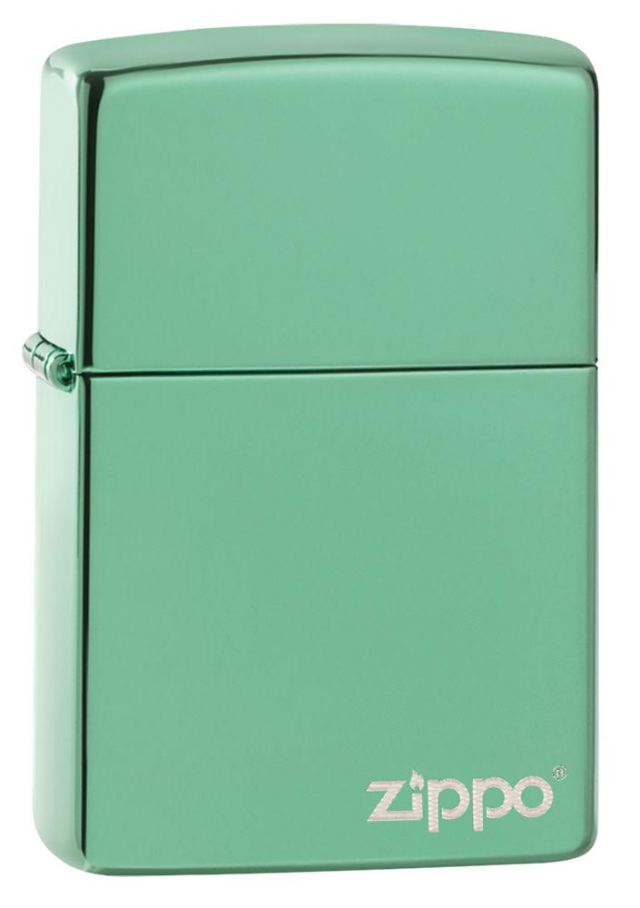 Classic High Polish Green Zippo Lighter with Logo - Windproof Refillable Metal Lighter for Outdoor Camping, Hiking & Everyday Carry (EDC)