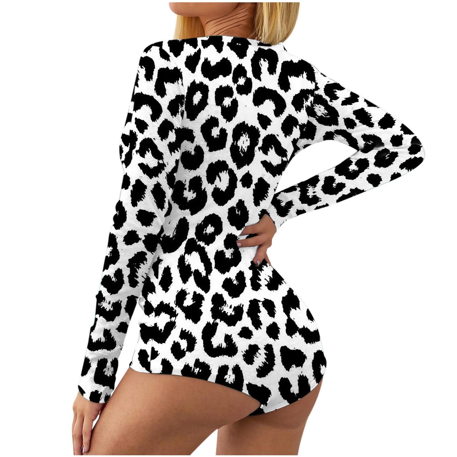 Sexy Women's Lingerie Pajamas Romper - Valentine's Day Lace V-Neck Long Sleeve Bodysuit for Romantic Nights & Special Occasions