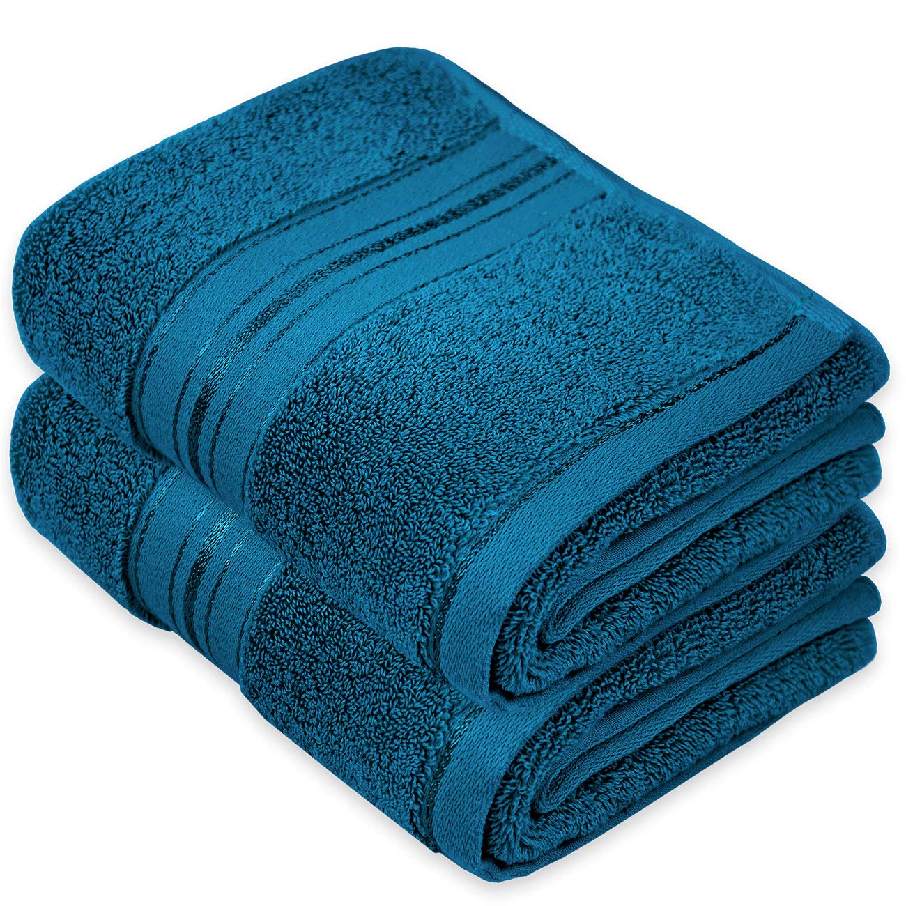 Premium Cotton Hand Towels for Bathroom & Kitchen - 2 Pack Soft Absorbent Peacock Blue Towels, 13x28 Inches - Ideal for Guest Bath, Spa, Gym & Everyday Use