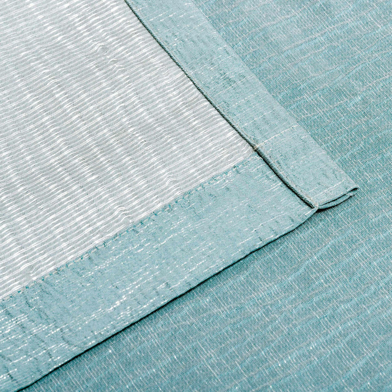 Elegant Metallic Cascade Jacquard Solid Textured Curtain Set for Living Room & Bedroom - Blackout Window Drapes with Luxury Finish