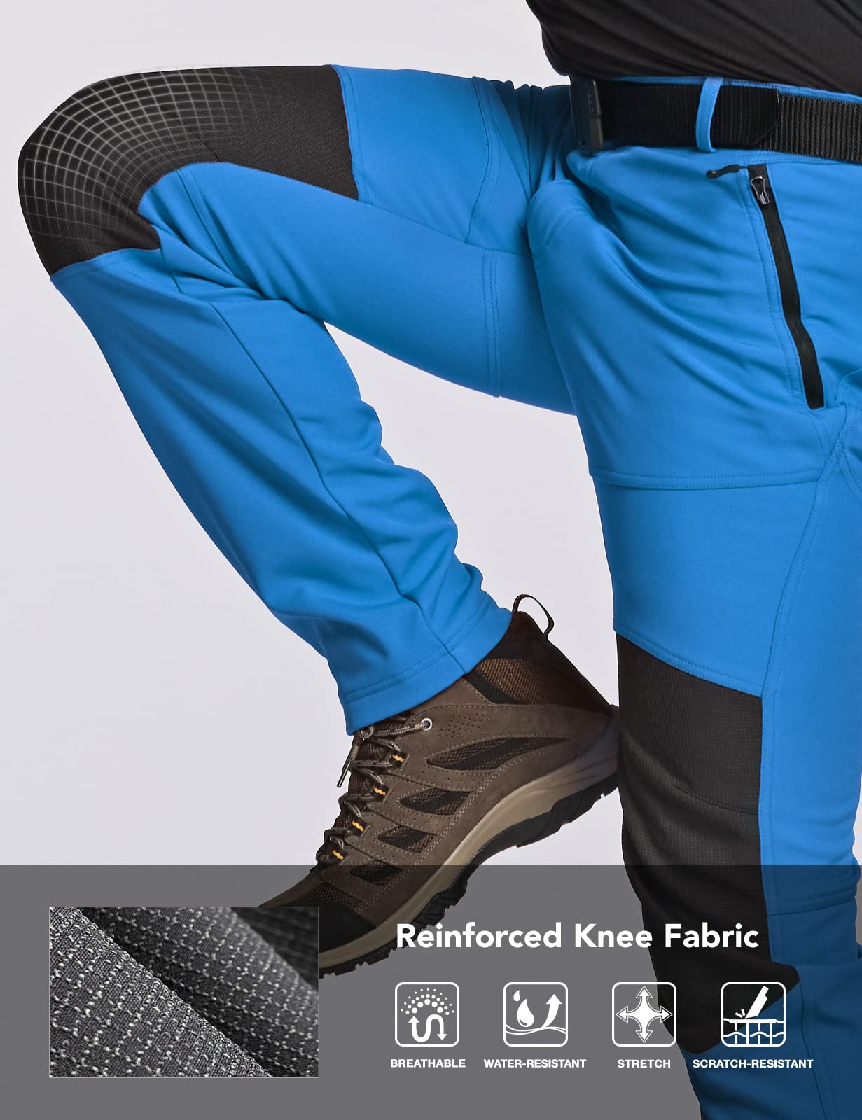 TSLA Men's Waterproof Softshell Snow Ski & Snowboard Pants - Fleece Lined Winter Cargo Pants for Hiking, Outdoor Work & Cold Weather Activities | Windproof, Comfortable & Durable for Skiing, Snowboarding & Winter Sports