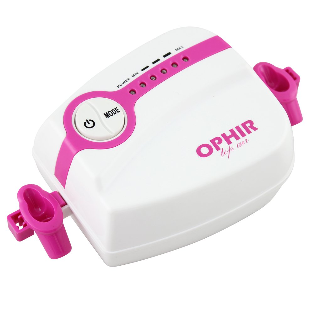 OPHIR AC094 12V Mini Airbrush Compressor - 5 Adjustable Speeds for Hobby, Makeup & Nail Art | Portable & Quiet Air Compressor for DIY Crafts, Tattoo Practice & Model Painting (White)