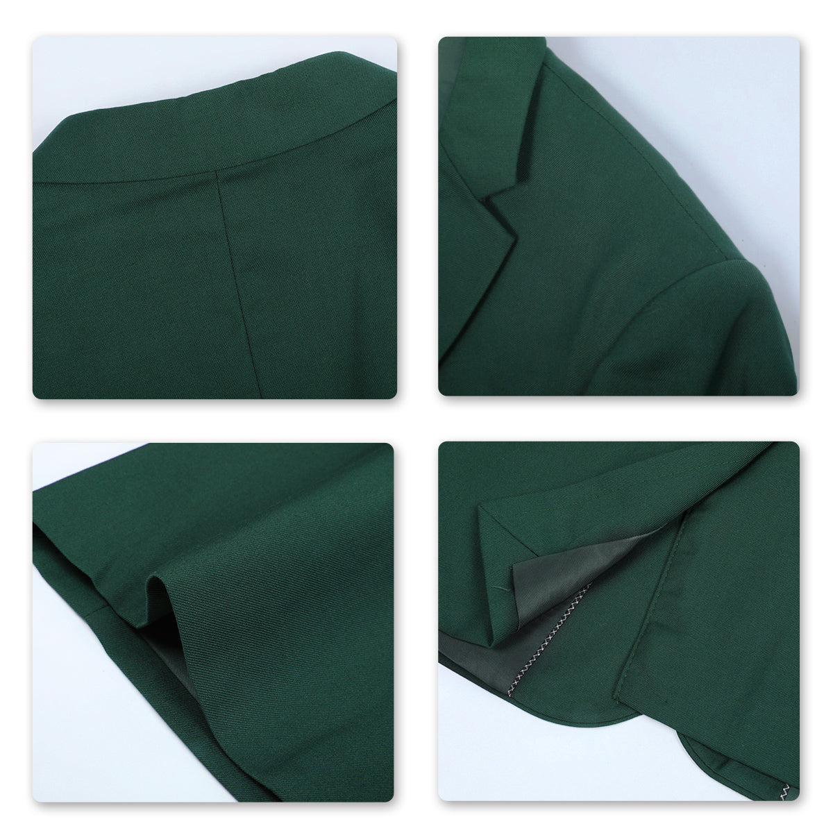 2 Piece Slim Fit Men's Suit Set - Dark Green Formal Business Attire for Weddings, Office & Special Occasions