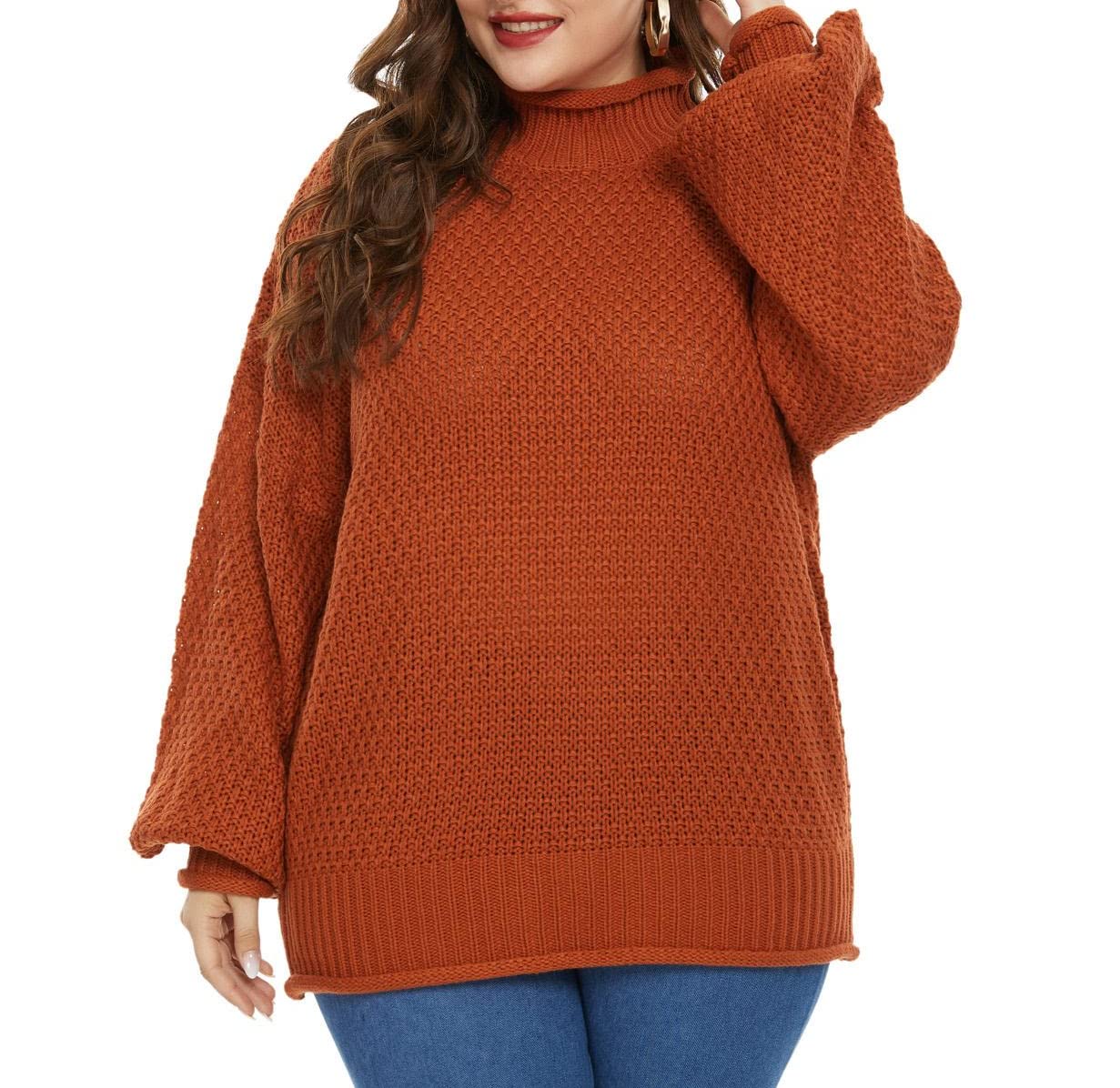 Hanna Nikole Women's Plus Size Knitted Pullover Sweater - Cozy Fall & Winter Jumper Tops for Casual Wear, Office & Outfits