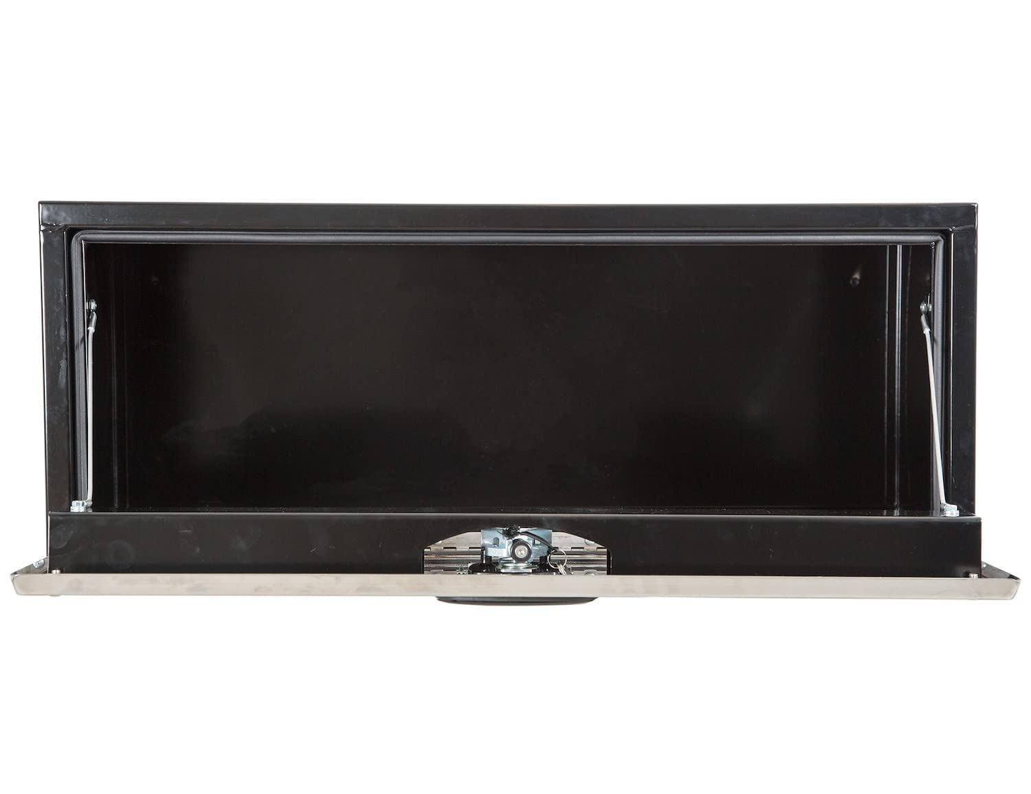 Buyers Products 1702710 Black Steel Underbody Truck Tool Box - 18x18x48 Inch with Polished Stainless Steel Door | Heavy-Duty Truck Storage Organizer | Made in USA | Perfect for Work Trucks, Construction & Fleet Vehicles