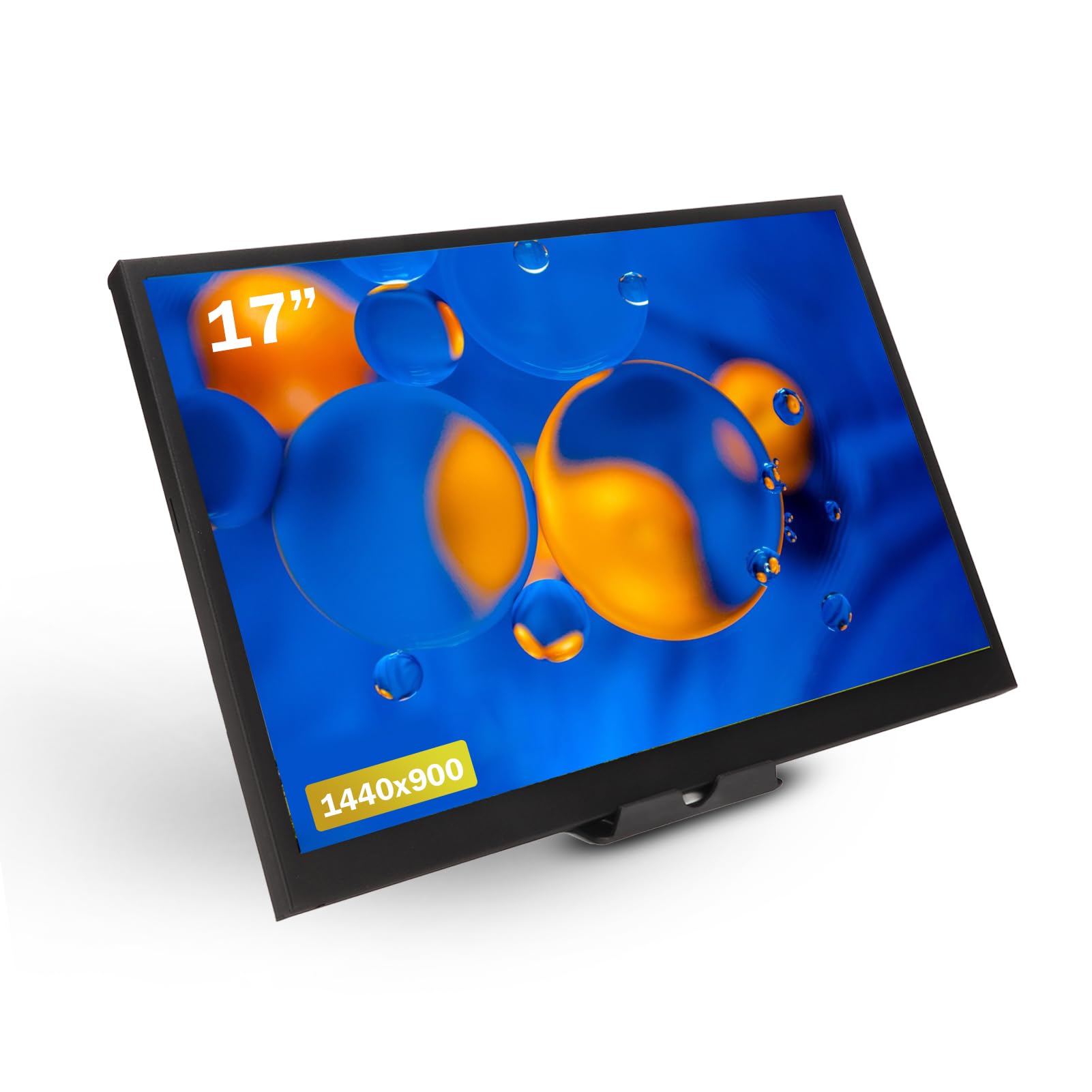 17 Inch Portable Monitor with 1440x900 Resolution, 300cd/m² sRGB, USB-C & HDMI, VESA Mount - Travel Monitor for Laptop, Mac, Phone, PS5, Switch - Perfect for Work, Gaming & Entertainment On The Go