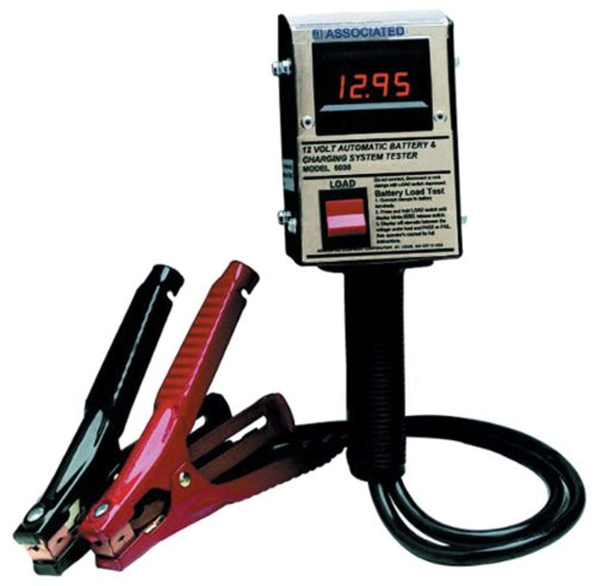 Associated Equipment 6030 12V 125 Amp Handheld Digital Battery Tester - Car, Truck, Motorcycle, Boat & RV Battery Testing Tool for Accurate Voltage and Cranking Amps Measurement