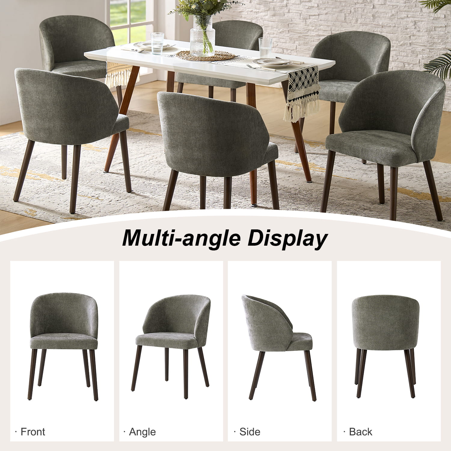Anndi Dining Chair Set of 2/4/6 - Ergonomic Comfort, Solid Wood Legs, Modern Kitchen & Dining Room Furniture for Home & Restaurant Use