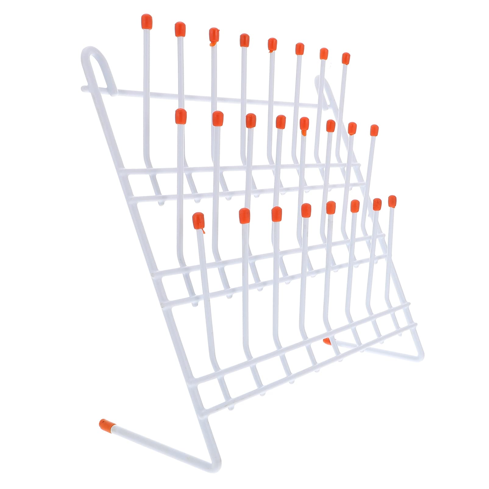 iplusmile 24-Peg Metal Wire Glassware Drying Rack - Wall Mount or Self-Standing Lab Tube Rack for Test Tubes, Beakers & Flasks - 11.8x11.8x4.5 Inch - Perfect for Laboratories, Home Brewing & Artwork Drying