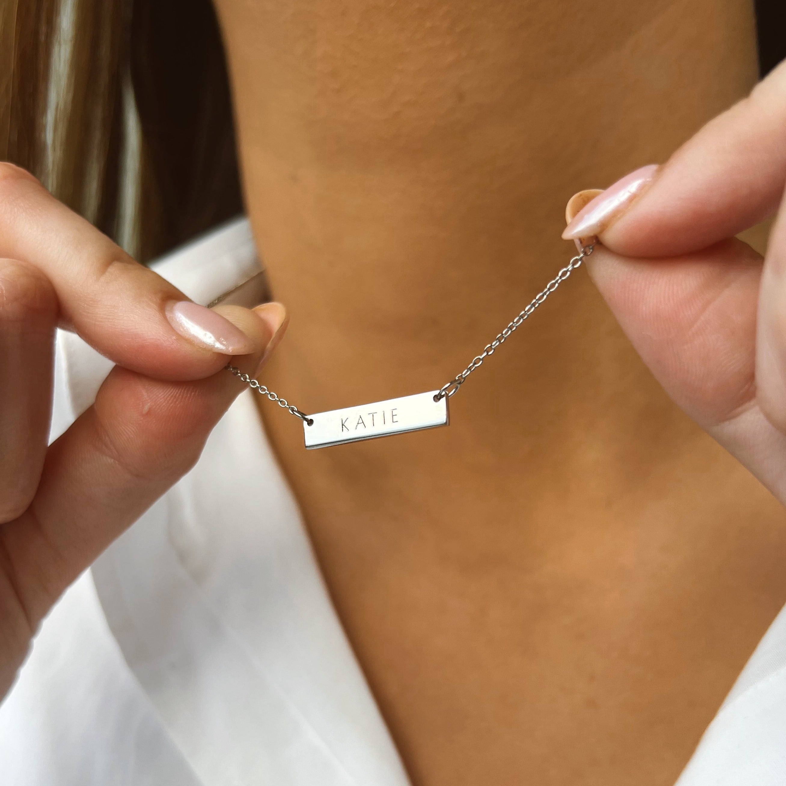 2cm Silver Letter Bar Charm - Elegant Jewelry for Necklaces, Bracelets & DIY Crafting - Perfect for Gifts & Personalized Accessories