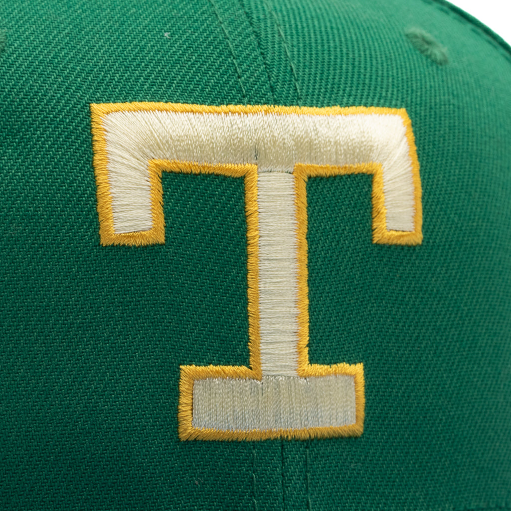 New Era x Politics Texas Rangers 59FIFTY Fitted Hat - Botanical Green/Air Force Blue - Official MLB Baseball Cap for Men & Women - Perfect for Sports Fans, Games & Casual Wear