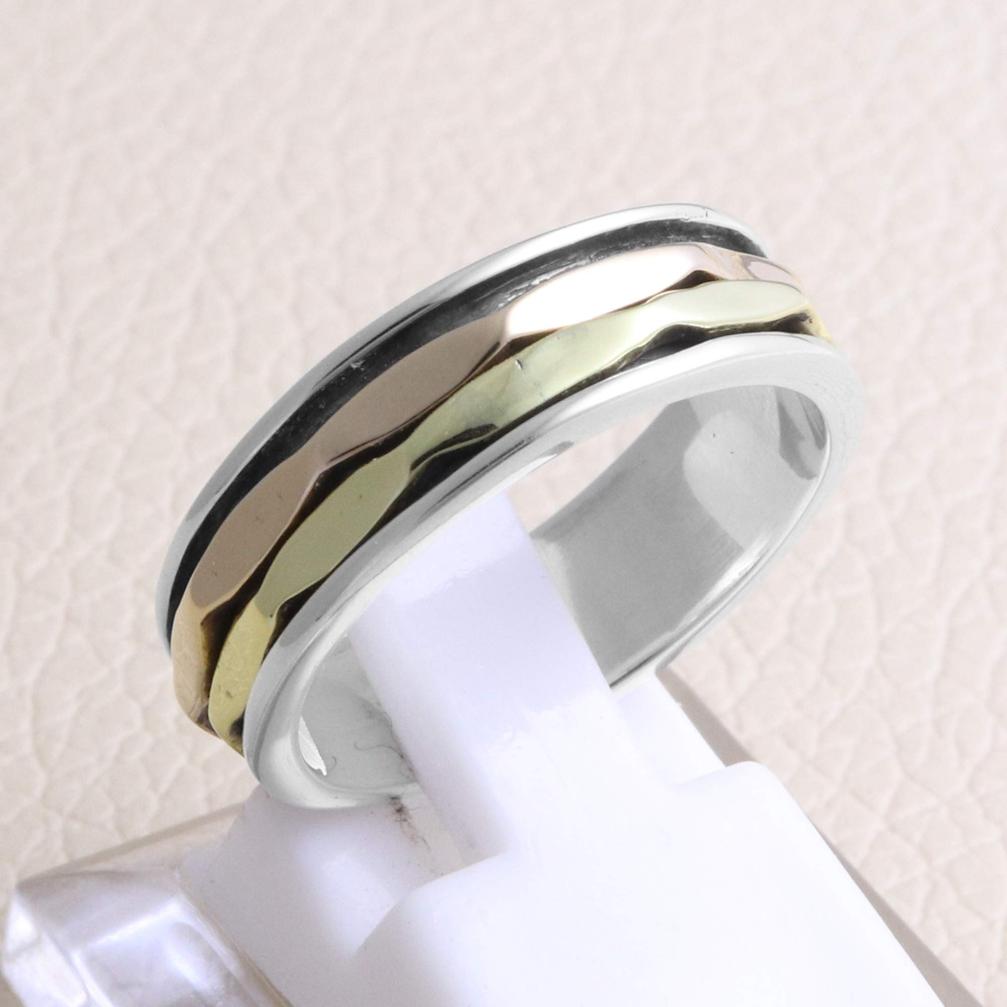 Sterling Silver Spinner Ring - Meditation & Fidget Ring for Stress Relief, Anxiety, Yoga, and Focus - Perfect for Adults and Teens - Hypoallergenic & Durable
