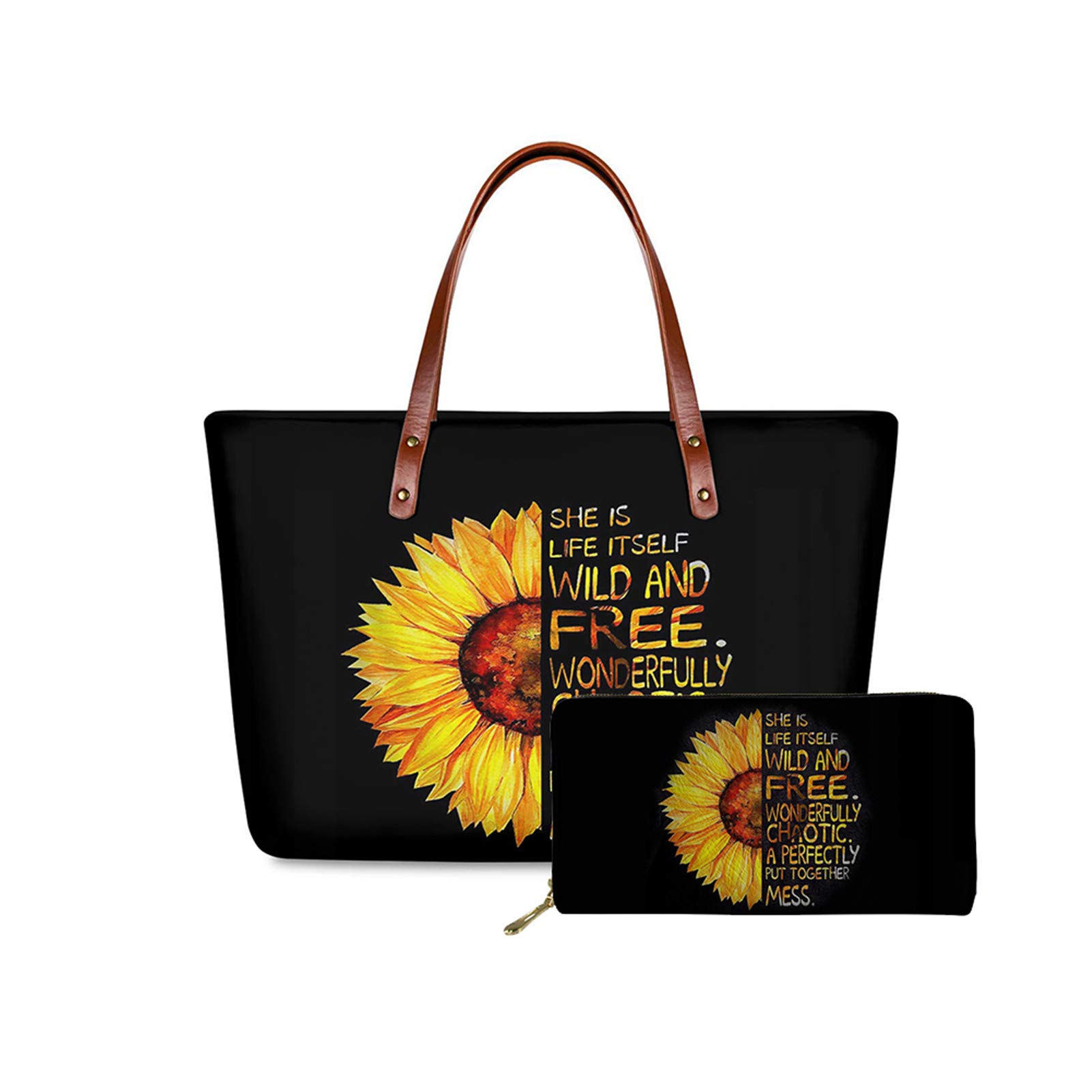 Belidome Women's Handbag and Wallet Set - Stylish Long Purse with Card Slots - Perfect Gift for Her - Ideal for Work, Travel, and Everyday Use