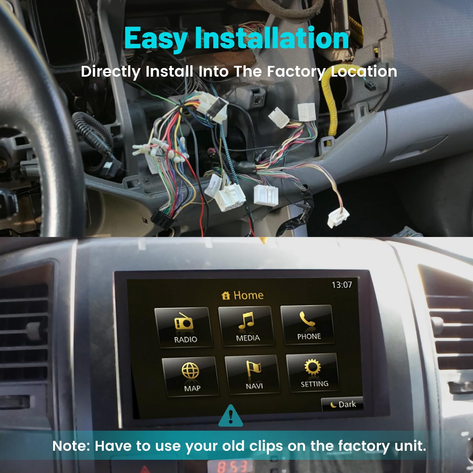 Double DIN Radio Dash Kit for 2005-2011 Toyota Tacoma | Aftermarket Stereo Mounting Bracket & Trim Bezel | Perfect for Car Audio Upgrade & DIY Installation