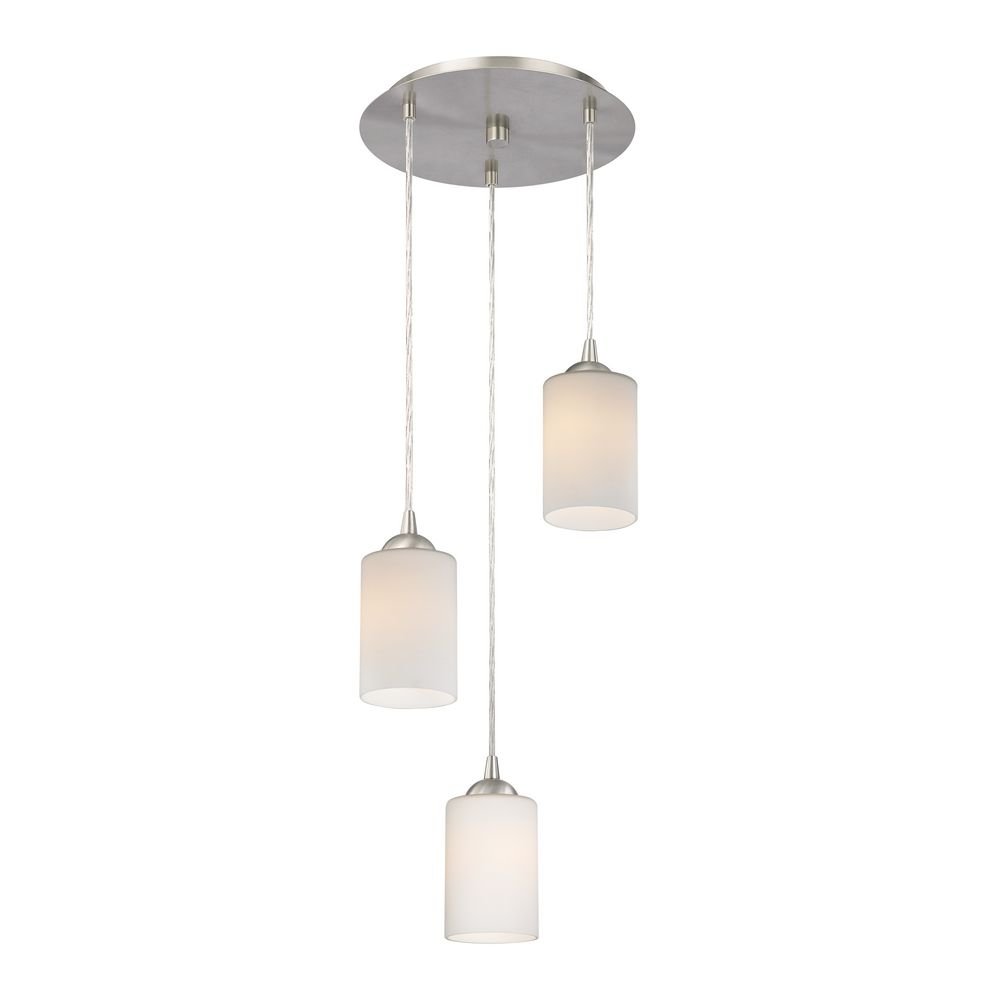 Modern 3-Light White Glass Pendant Light Fixture - Perfect for Kitchen Island, Dining Room, and Living Room Lighting