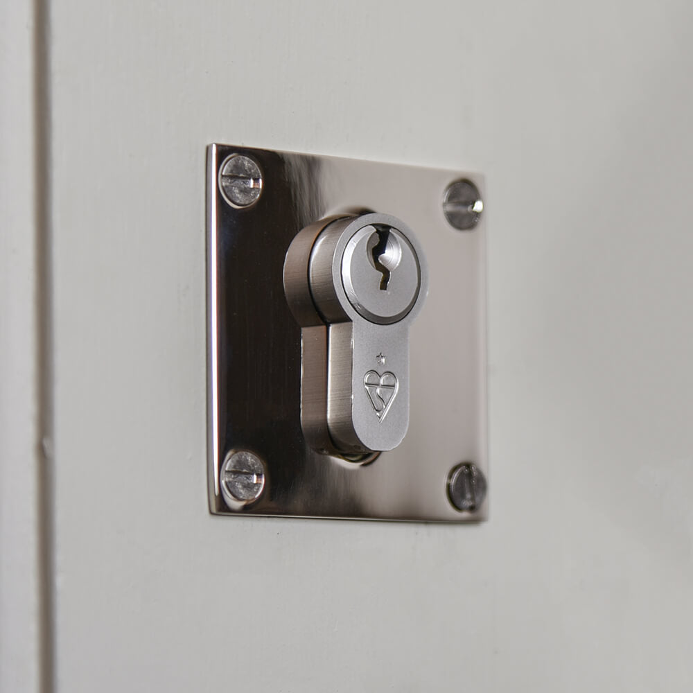Polished Nickel Square Euro Escutcheon Plate - Modern Cabinet & Door Hardware for Bathroom & Kitchen - Durable Metal Backplate for Faucets & Fixtures