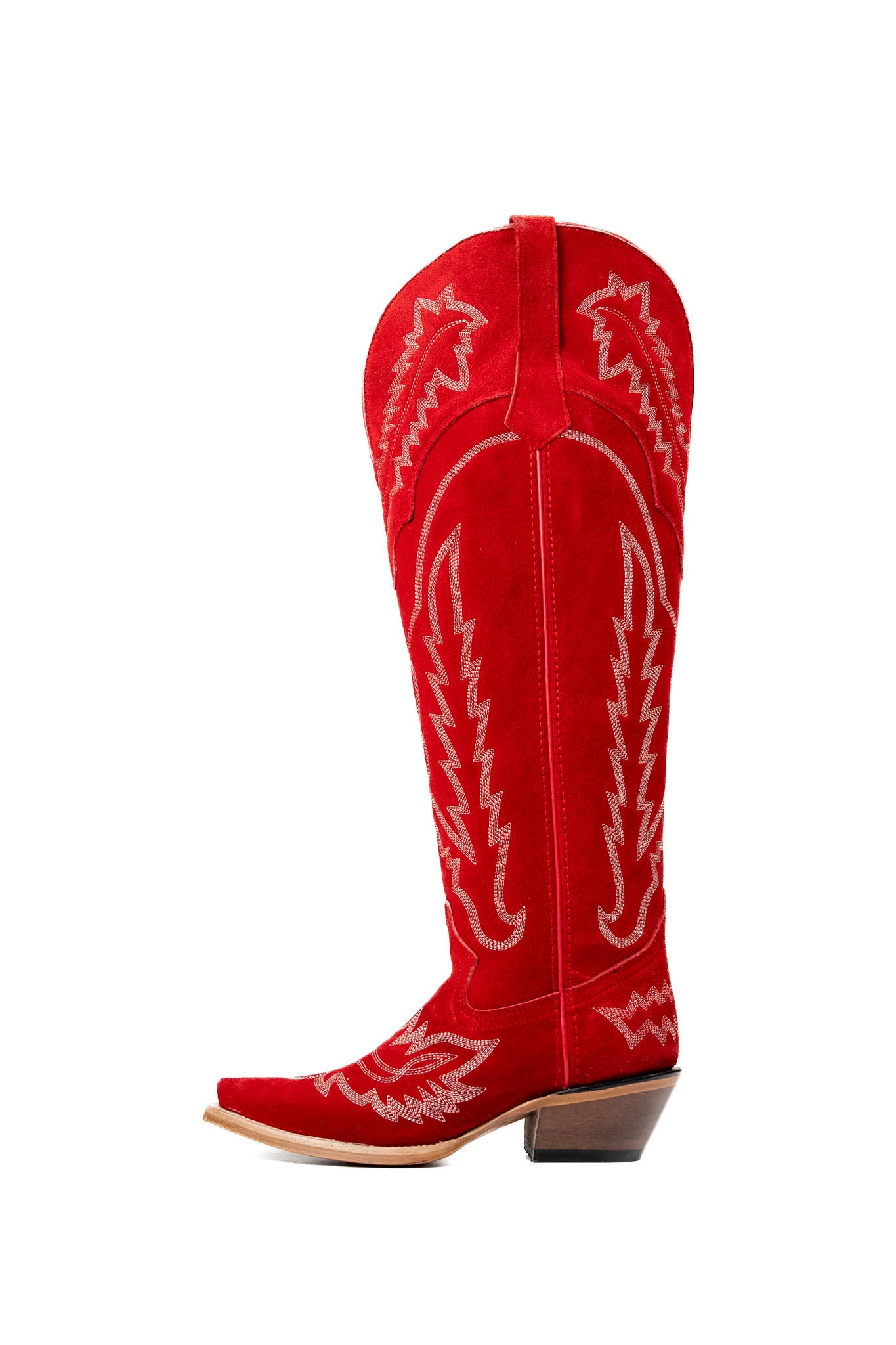 Stylish Maggie Suede Knee High Wide Calf Snip Toe Cowgirl Boots for Women - Perfect for Western Rides, Country Concerts & Fall Fashion