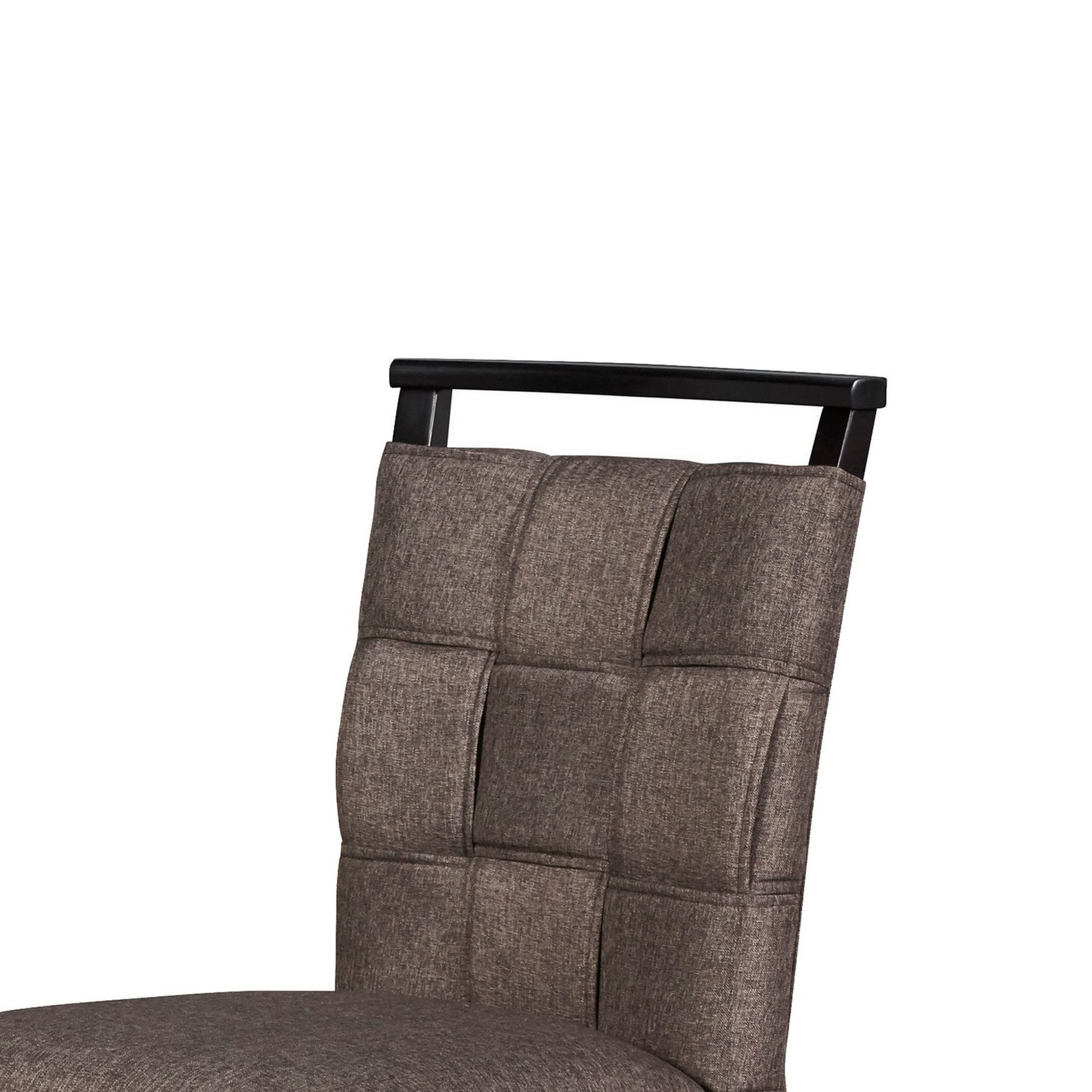 Benjara 2-Piece Gray Fabric Counter Stool Set with Interwoven Backrest & Padded Seat - Comfortable Bar Stools for Kitchen Island, Breakfast Nook & Home Decor