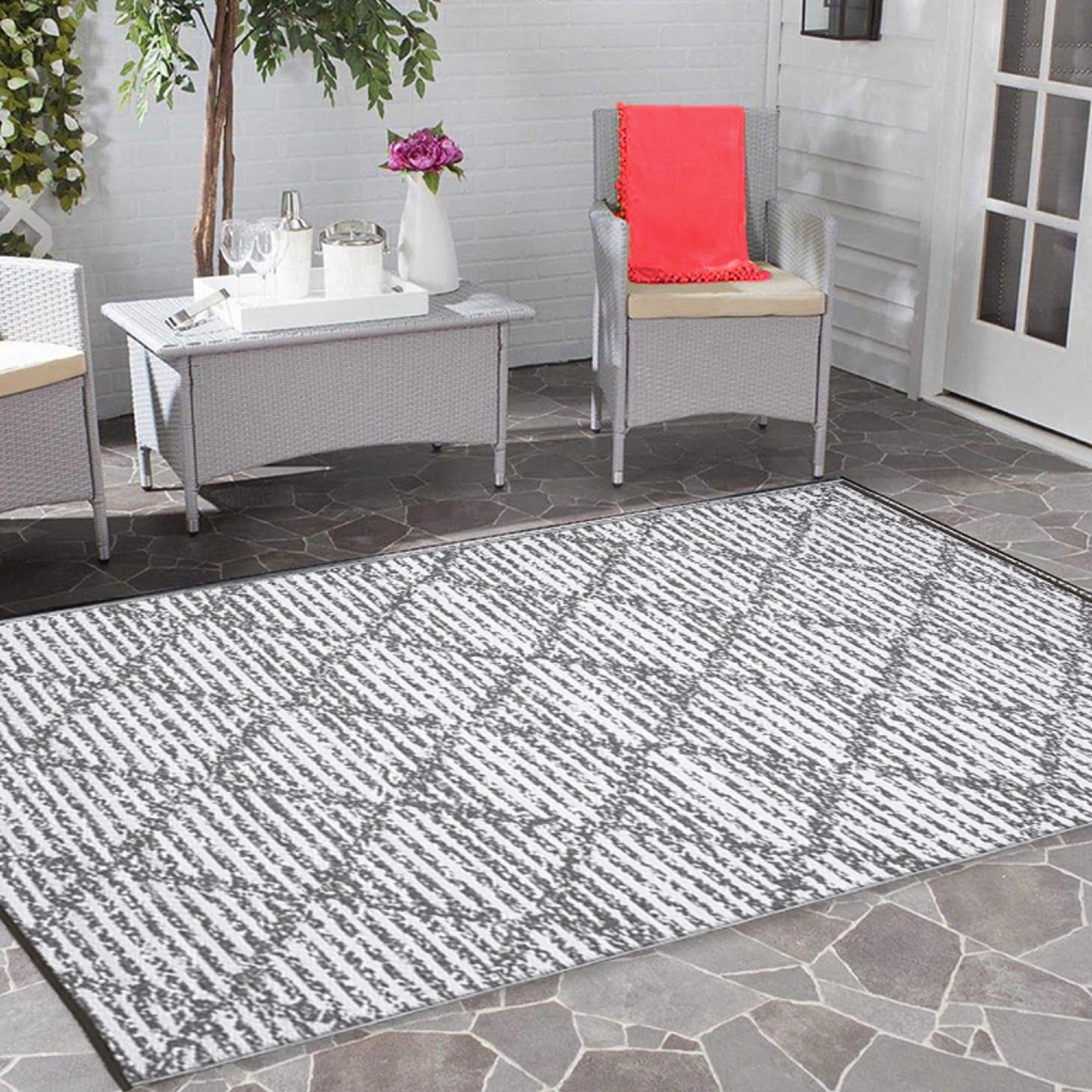 Fiesta Premium Quick Dry Reversible Plastic Rug - Indoor/Outdoor Use for RV, Camping, Beach, Picnic, Patio & Poolside - 6x9 Feet - Perfect for Outdoor Adventures & Home Decor