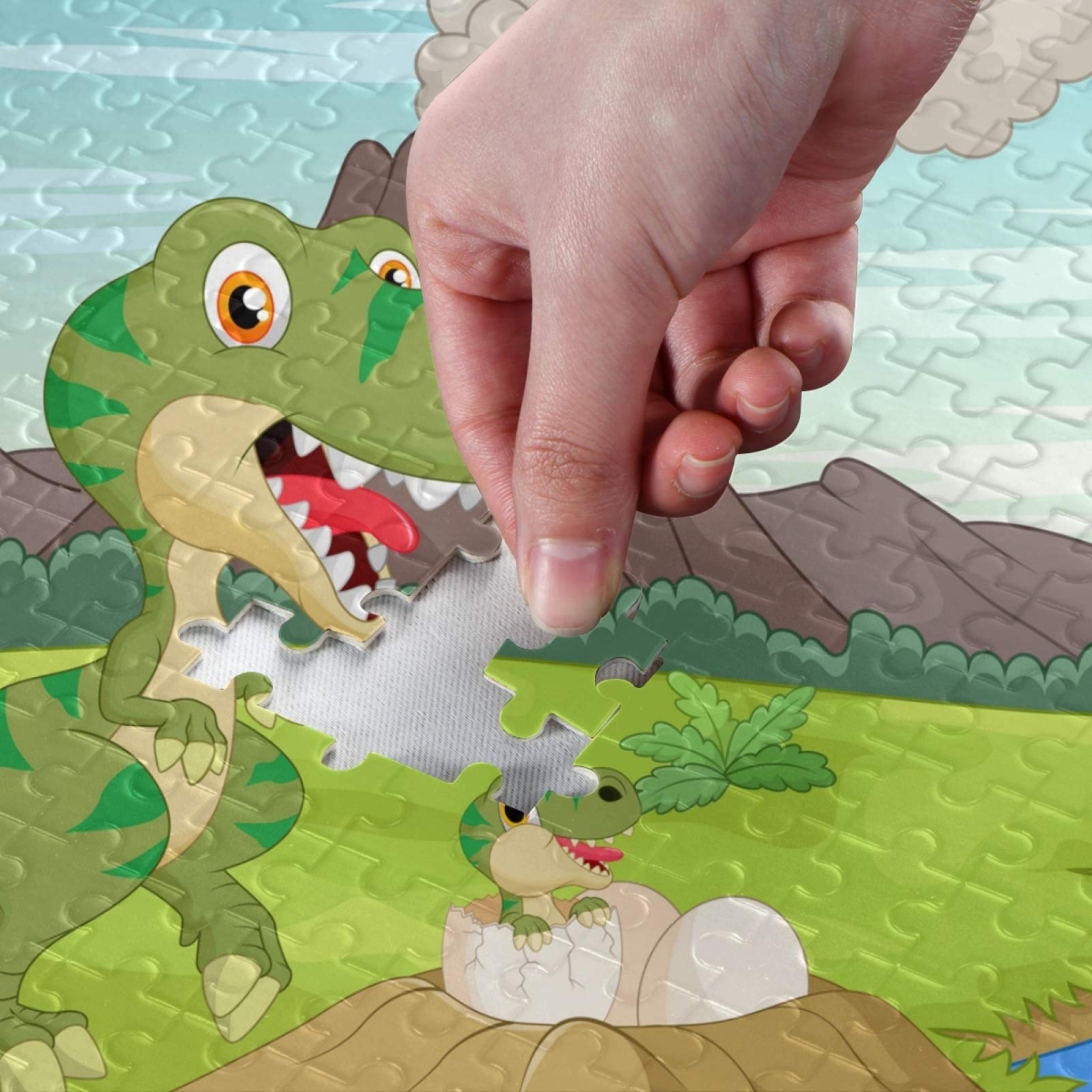 Dinosaur Mother and Baby Hatching 500-Piece Jigsaw Puzzle - Fun Educational Toy for Kids & Adults - Colorful Challenge Game for Family Bonding & Cognitive Development