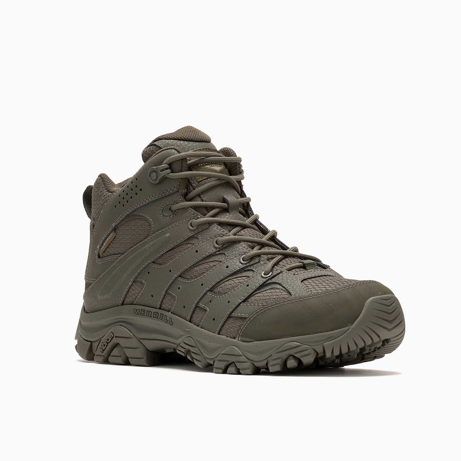 Moab 3 Mid Men's Tactical Work Boots WP - Waterproof Hiking & Outdoor Boots for Men - Tactical Dark Olive - Ideal for Construction, Hunting & Military Use